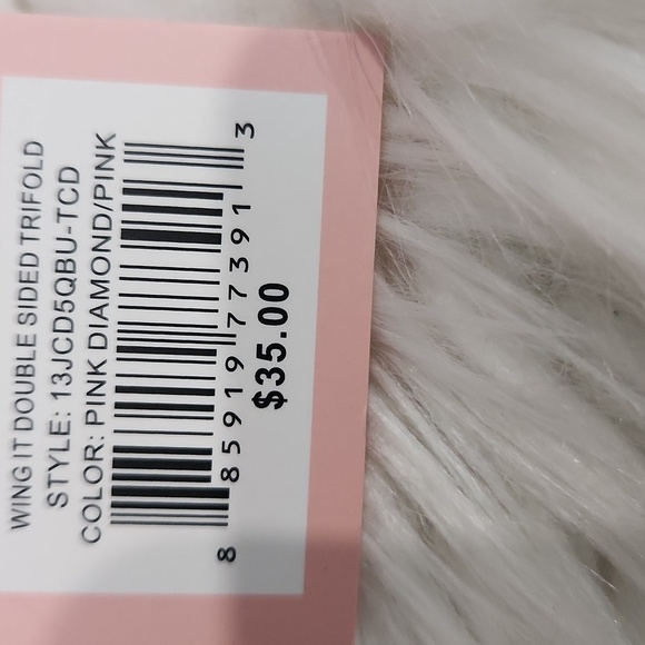 🔹️Juicy Couture🔹️ Pink Wing It Double Sided Trifold Pink Diamond Wallet - Picture 4 of 5